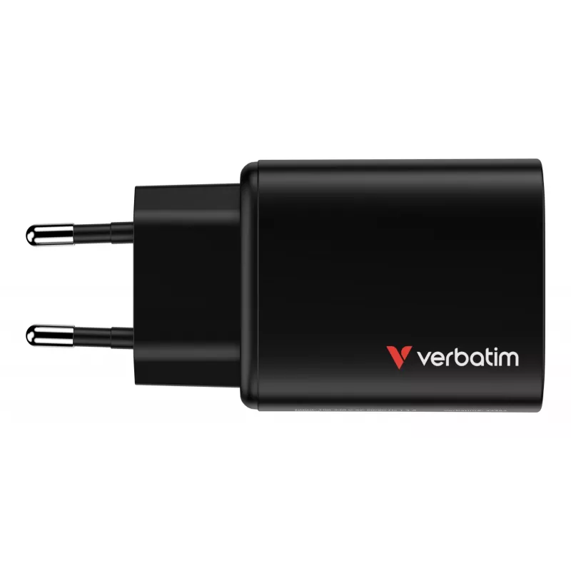 Verbatim Essentials GaN Charger 65W EU plug Juoda, Indoor, AC, 20 V, Juoda