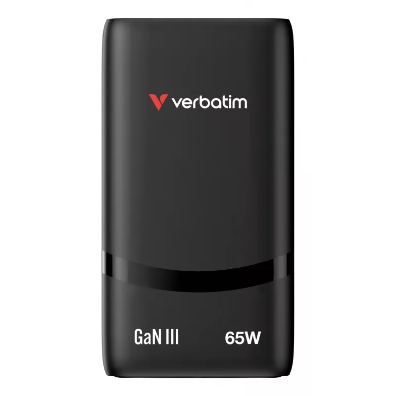 Verbatim Fold 'n' Go GaN Charger 65W EU kištukas Juodas, Vidaus, Kintamoji srovė, 20 V, Juodas