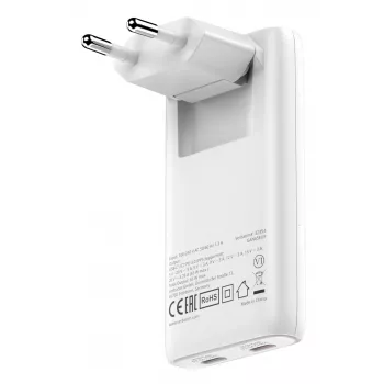 Verbatim Fold 'n' Go GaN Charger 65W EU plug White, Indoor, AC, 20 V, White