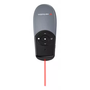 Verbatim Focus belaidis pranešėjas su raudonu lazeriniu rodykle, RF, USB, 30 m, juoda, sidabrinė