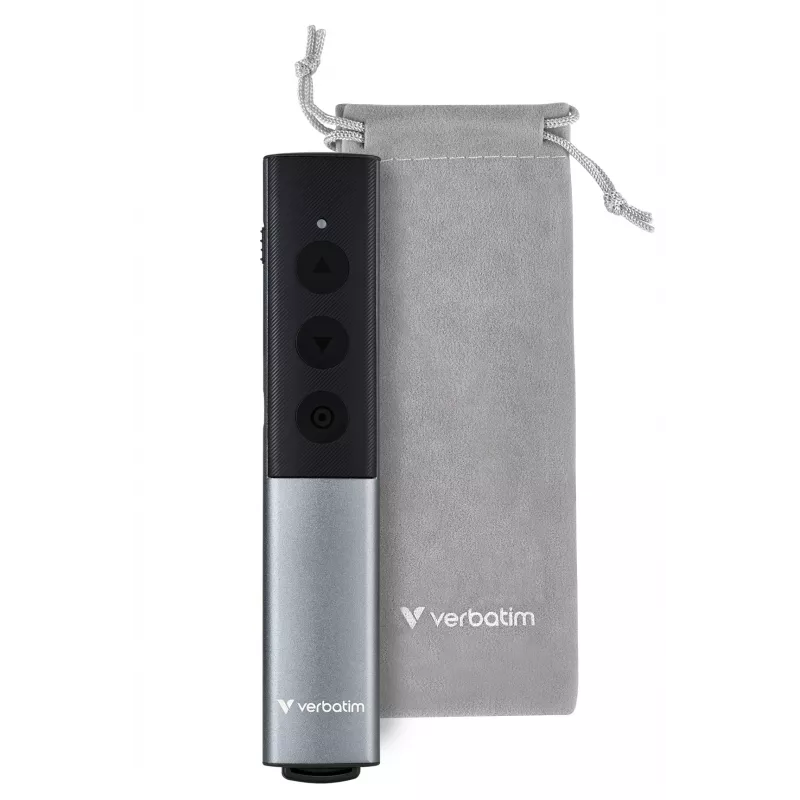 Verbatim Agenda belaidis pateikčių valdiklis su raudonu lazeriniu žymekliu, RF, USB, 100 m, juoda, sidabrinė