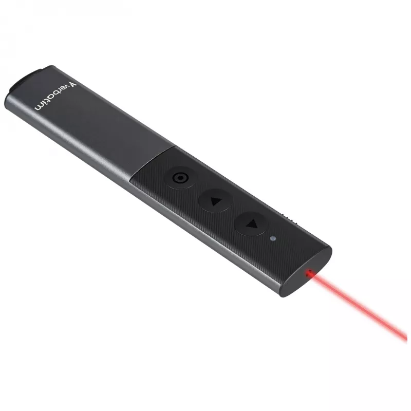 Verbatim Agenda belaidis pateikčių valdiklis su raudonu lazeriniu žymekliu, RF, USB, 100 m, juoda, sidabrinė