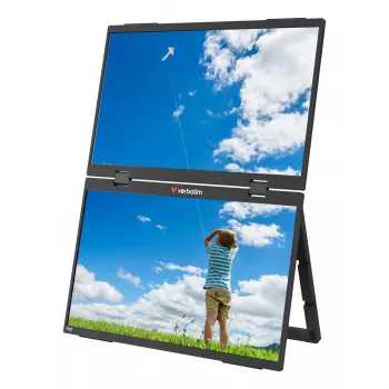 Verbatim Portable 15.6 inch FHD Dual Monitor Essentials, 39.6 cm (15.6 colio), LCD, 1920 x 1080 pikselių, Full HD, 16:9, 10 ms
