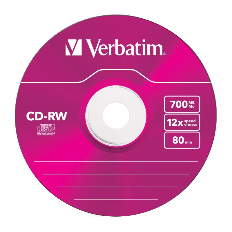 Verbatim CD-RW Colour 12x 700 MB 5 vnt.