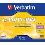 Verbatim VB-DPW44JC, DVD+RW, 120 mm, juvelyrinis dėklas, 5 vnt., 4,7 GB