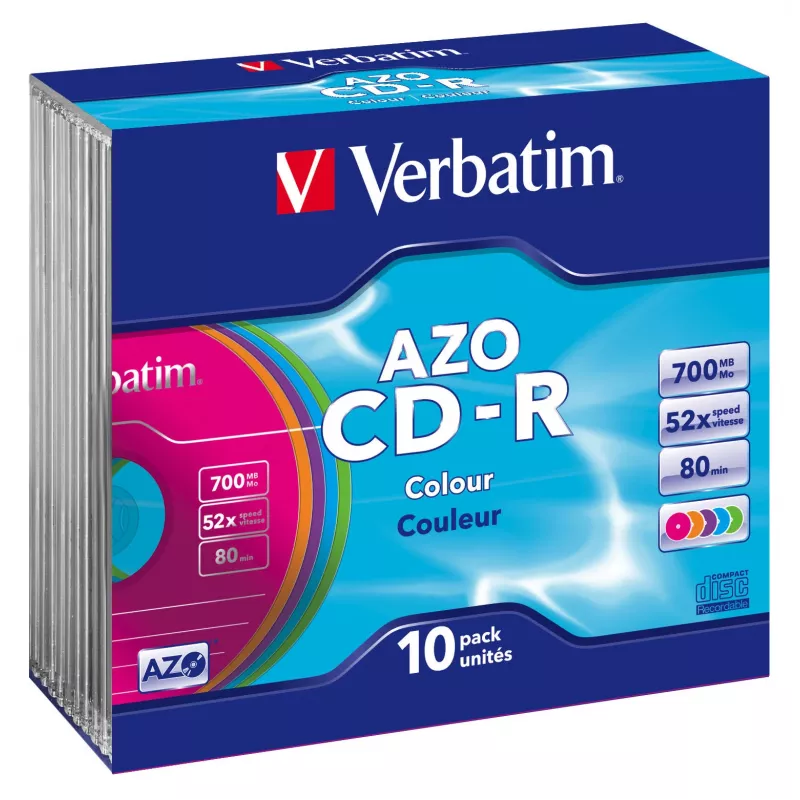 Verbatim CD-R AZO Colours 700 MB 48x 10 vnt.