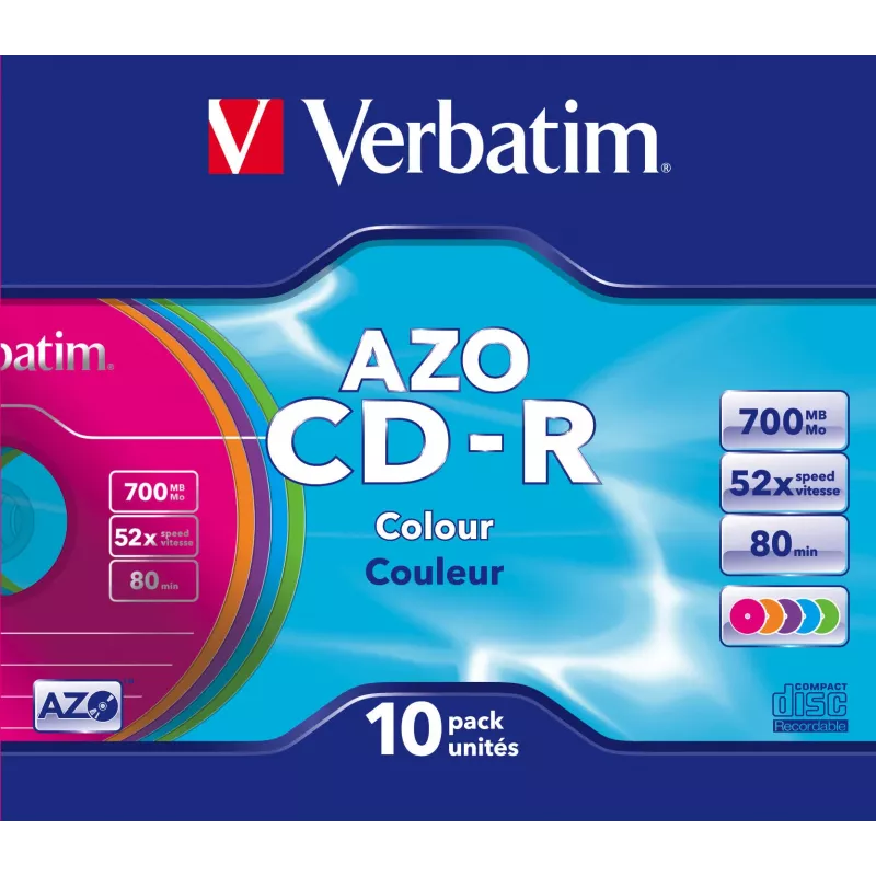 Verbatim CD-R AZO Colours 700 MB 48x 10 vnt.