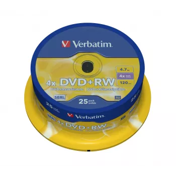 Verbatim DVD+RW Matt Sidabrinė 4,7 GB 25 vnt.