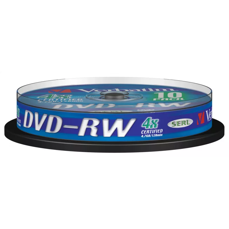 Verbatim DVDVER00072B, DVD-RW, Verpstė, 10 vnt., 4,7 GB