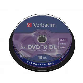 Verbatim VB-DPD55S1, DVD+R DL, 120 mm, Verpstė, 10 vnt., 8,5 GB