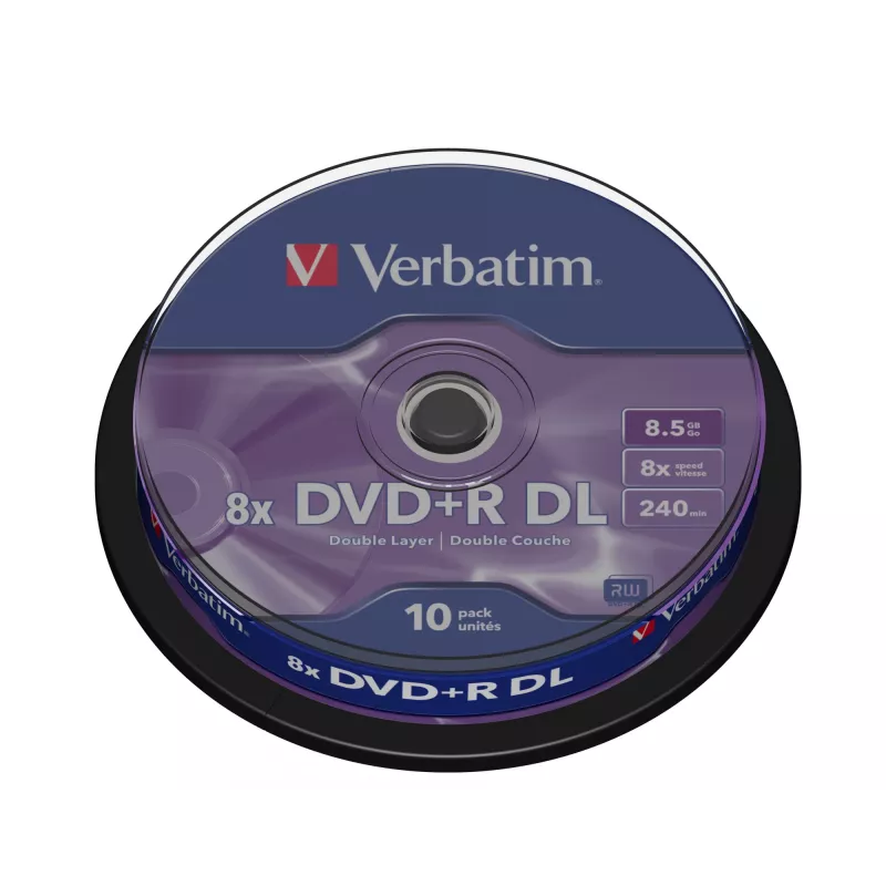 Verbatim VB-DPD55S1, DVD+R DL, 120 mm, Verpstė, 10 vnt., 8,5 GB