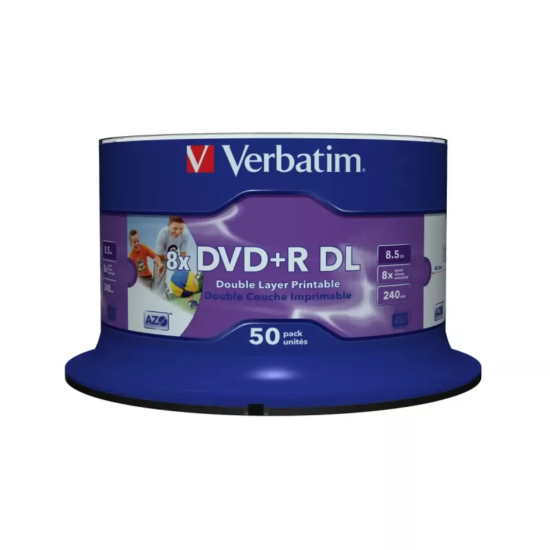 Verbatim DVD+R Double Layer Wide Inkjet Printable 43703