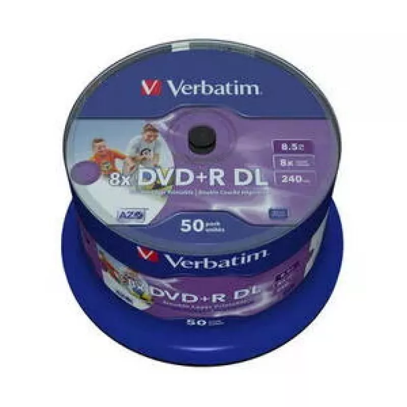Verbatim DVD+R Double Layer Wide Inkjet Printable 43703