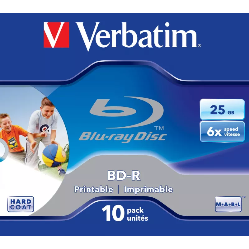 Verbatim BD-R SL 25GB 6x Printable 10 Pack Jewel Case 10 vnt.