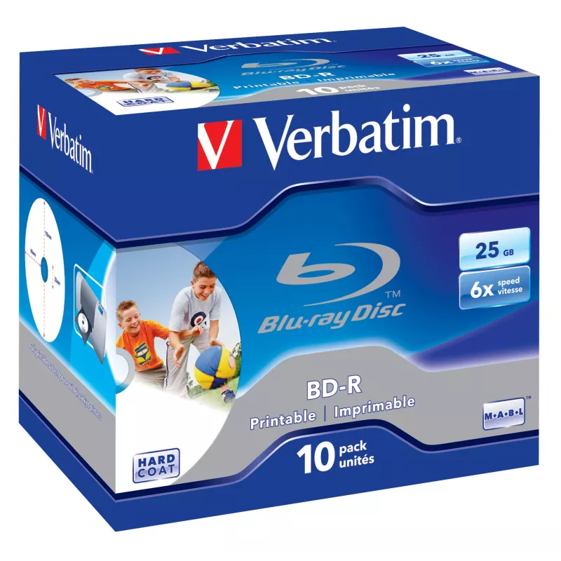 Verbatim BD-R SL 25GB 6x Printable 10 Pack Jewel Case 10 vnt.
