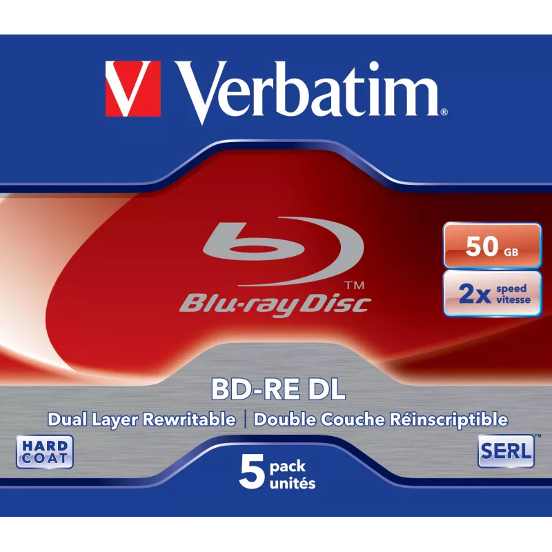 Verbatim BD-RE DL 50GB 2 x 5 Pack Jewel Case 5 vnt.