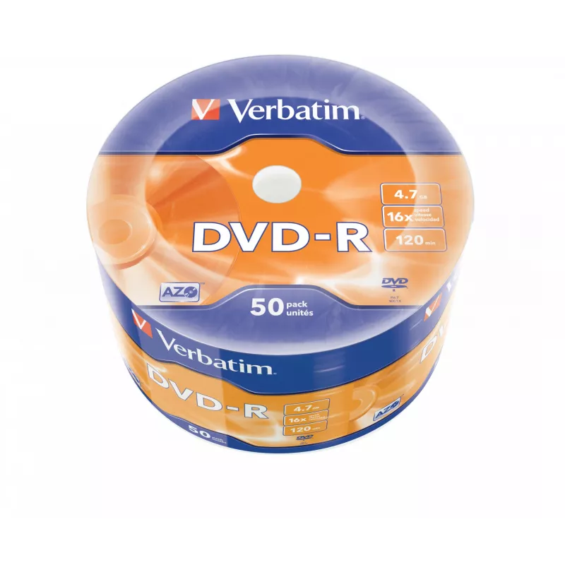 Verbatim DVD-R Matinis sidabrinis 50 vnt. pakuotė ant suklio