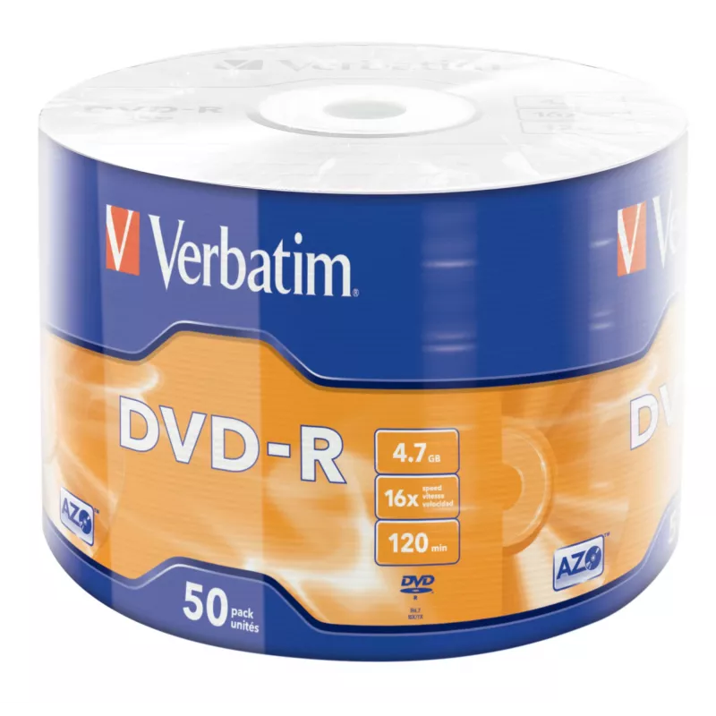Verbatim DVD-R Matinis sidabrinis 50 vnt. pakuotė ant suklio