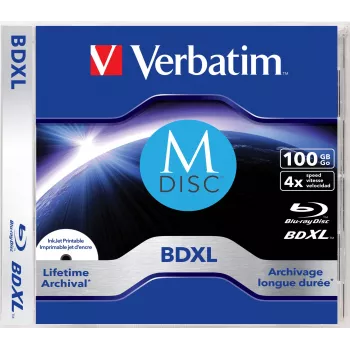 Verbatim MDISC Lifetime archyvinis BDXL 100 GB – vienas diskas, 100 GB, BDXL, Jewelcase, 1 vnt.