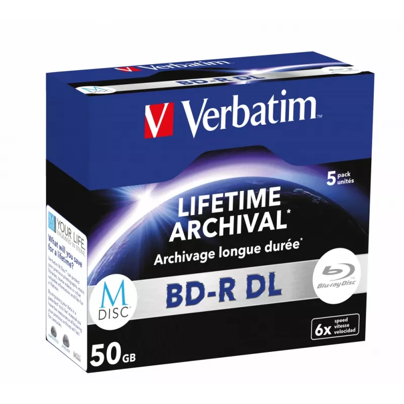 BD-R DL Verbatim MDISC 50 GB 5 vnt. 6x rašymo greitis