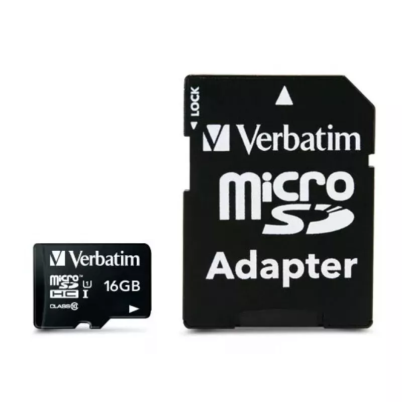 MicroSDHC Verbatim Premium 16GB Class 10 Juoda