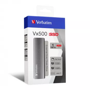 Verbatim Vx500 1 TB USB Type-C 3.2 Gen 2 (3.1 Gen 2) Sidabrinis