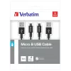 Verbatim 48874 USB laidas USB 3.2 Gen 1 (3.1 Gen 1) 1 m Micro-USB A USB A Juoda