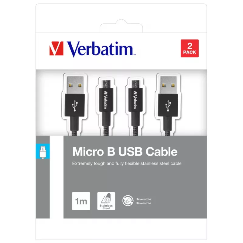 Verbatim 48874 USB laidas USB 3.2 Gen 1 (3.1 Gen 1) 1 m Micro-USB A USB A Juoda