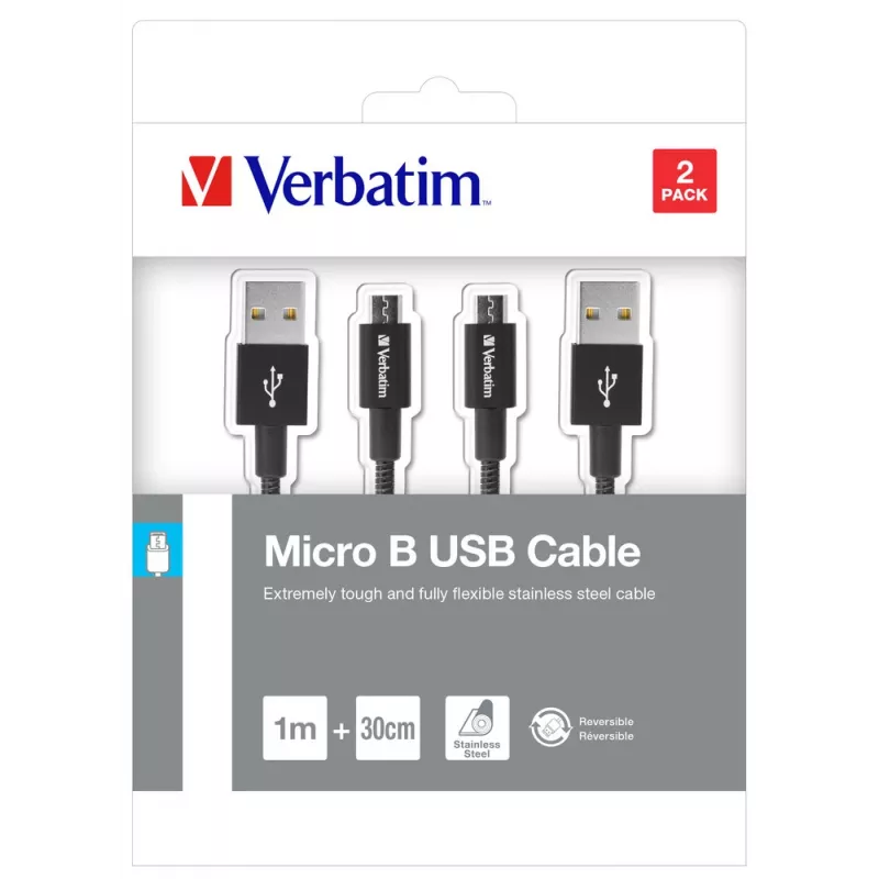 Verbatim 48875 USB laidas USB 3.2 Gen 1 (3.1 Gen 1) 1 m Micro-USB A USB A Juodas
