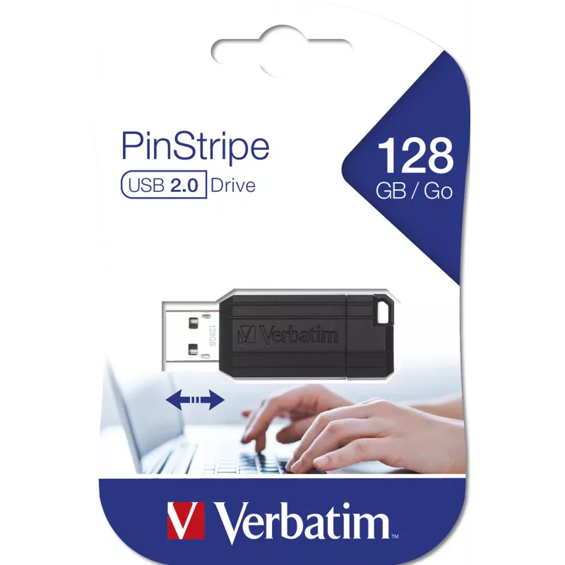 Verbatim PinStripe - USB atmintinė 128 GB - juoda