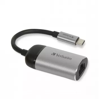 „Verbatim 49146“ nešiojamojo kompiuterio dokas / prievadų atkartotuvas USB 3.2 Gen 1 (3.1 Gen 1) Type-C, juoda, sidabrinė