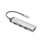 Verbatim USB-C daugiafunkcis šakotuvas, keturių prievadų, USB 3.2 Gen 1, USB 3.2 Gen 1 (3.1 Gen 1) Type-C, USB 3.2 Gen 1 (3.1 Gen 1) Type-A, 5000 Mbit/s, pilka, aliuminis, plastikas, 0,15 m