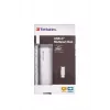 Verbatim USB-C daugiafunkcis šakotuvas, keturių prievadų, USB 3.2 Gen 1, USB 3.2 Gen 1 (3.1 Gen 1) Type-C, USB 3.2 Gen 1 (3.1 Gen 1) Type-A, 5000 Mbit/s, pilka, aliuminis, plastikas, 0,15 m
