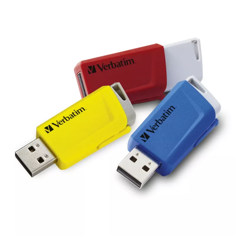 Verbatim Store 'n' Click - USB 2.0 įrenginys 3.2 GEN1 - 3x16 GB - raudona/mėlyna/geltona