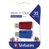 Verbatim Store 'n' Click - USB 2.0 Drive 3.2 GEN1 - 2x32 GB - raudona/mėlyna