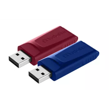 Verbatim Slider – USB atmintinė – 2x32 GB – mėlyna/raudona