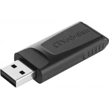 Verbatim Slider - USB Drive 128GB - juoda, 128 GB, 2.0, slydiklis, 8 g, juoda