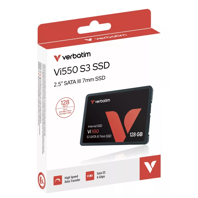 Verbatim Vi550 S3 SSD 128 GB, 128 GB, 2,5 colio, 520 MB/s, 6 Gbit/s