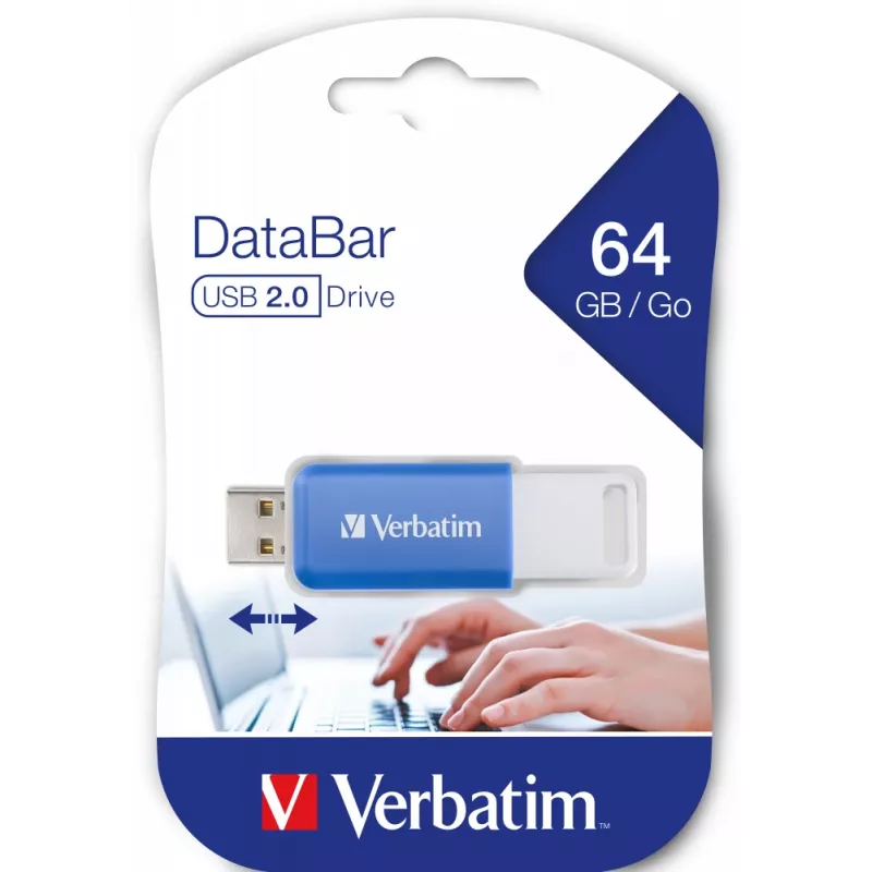 Verbatim V DataBar USB atmintinė 64 GB USB Type-A 2.0 Mėlyna