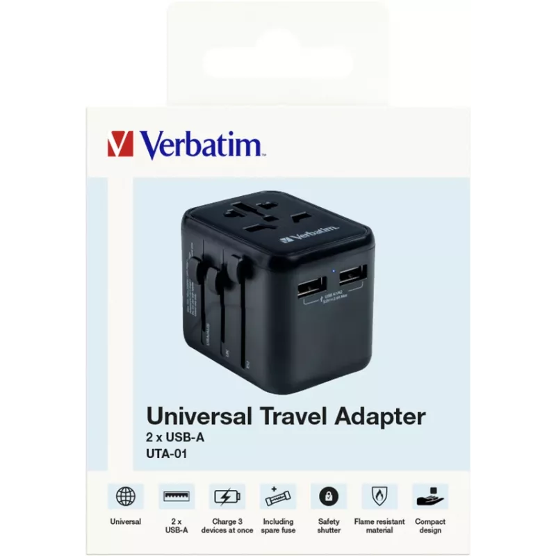 Verbatim 49543 maitinimo kištuko adapteris, universalus, juodas