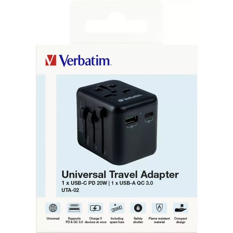 Verbatim 49544 maitinimo kištuko adapteris Universalus Juoda
