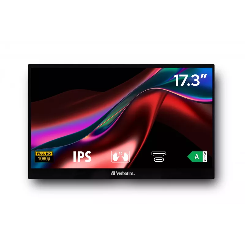 Verbatim 49593 kompiuterio monitorius 43,9 cm (17,3 colių) 1920 x 1080 pikselių Full HD LCD jutiklinis ekranas Juodas