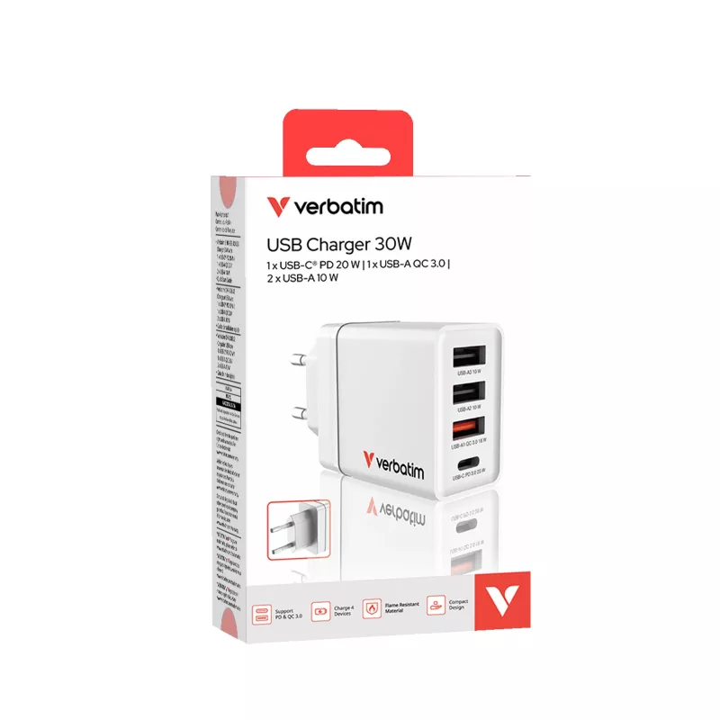 Verbatim 49700 Universal White AC Fast charging Indoor