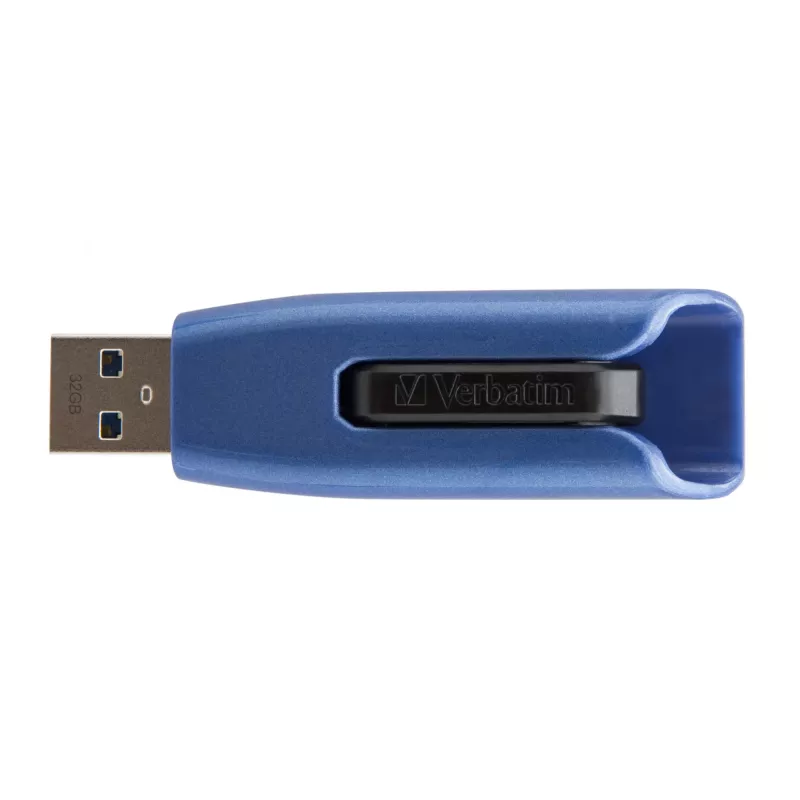 Verbatim V3 MAX - USB 3.0 atmintinė 32 GB - mėlyna, 32 GB, USB Type-A, 3.2 Gen 1 (3.1 Gen 1), 175 MB/s, stumdoma, mėlyna