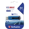 Verbatim V3 MAX - USB 3.0 atmintinė 64 GB - mėlyna, 64 GB, USB Type-A, 3.2 Gen 1 (3.1 Gen 1), slankioji, 10 g, mėlyna