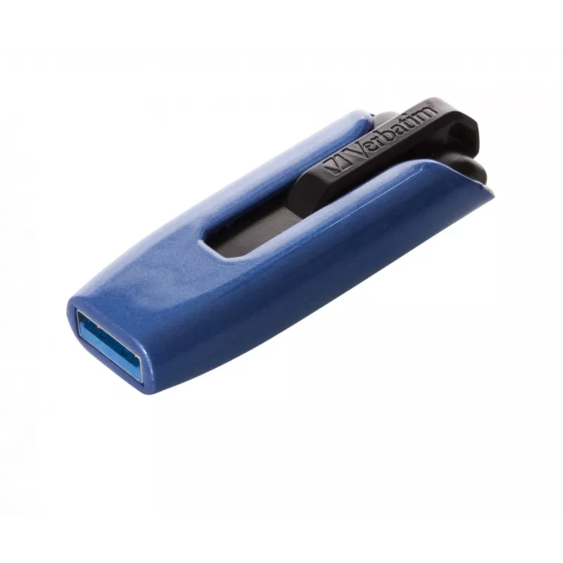 Verbatim V3 MAX – USB 3.0 atmintukas 128 GB – mėlynas, 128 GB, USB Type-A, 3.2 Gen 1 (3.1 Gen 1), 175 MB/s, slankiojamas, juoda, mėlyna