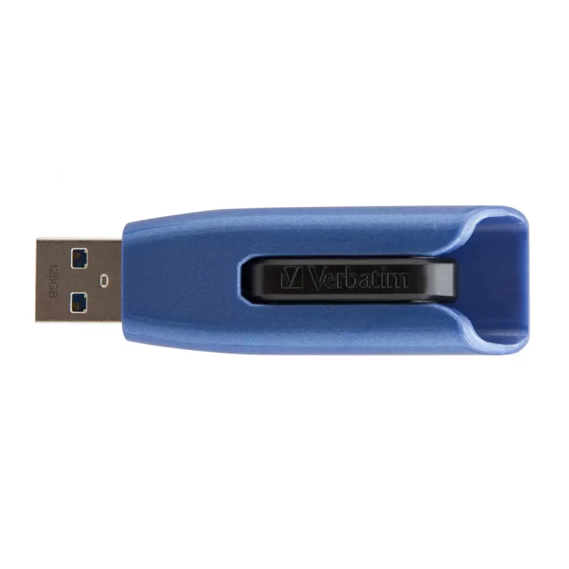 Verbatim V3 MAX – USB 3.0 atmintukas 128 GB – mėlynas, 128 GB, USB Type-A, 3.2 Gen 1 (3.1 Gen 1), 175 MB/s, slankiojamas, juoda, mėlyna
