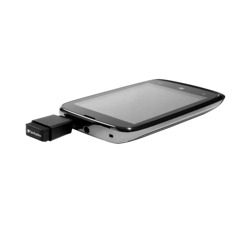 Verbatim Nano – USB 2.0 atmintukas su „Micro USB“ adapteriu, 32 GB – juodas