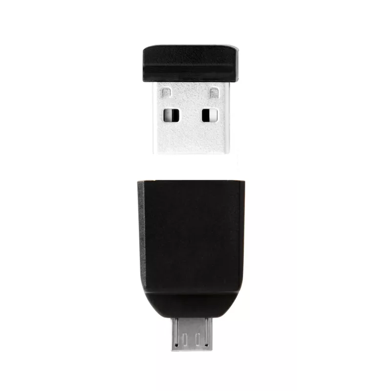 Verbatim Nano – USB 2.0 atmintukas su „Micro USB“ adapteriu, 32 GB – juodas