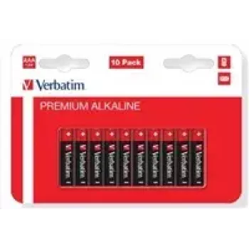 „Verbatim“ AAA šarminės baterijos, 1,5 V, 10 vnt. „Verbatim“ juodos / V49874